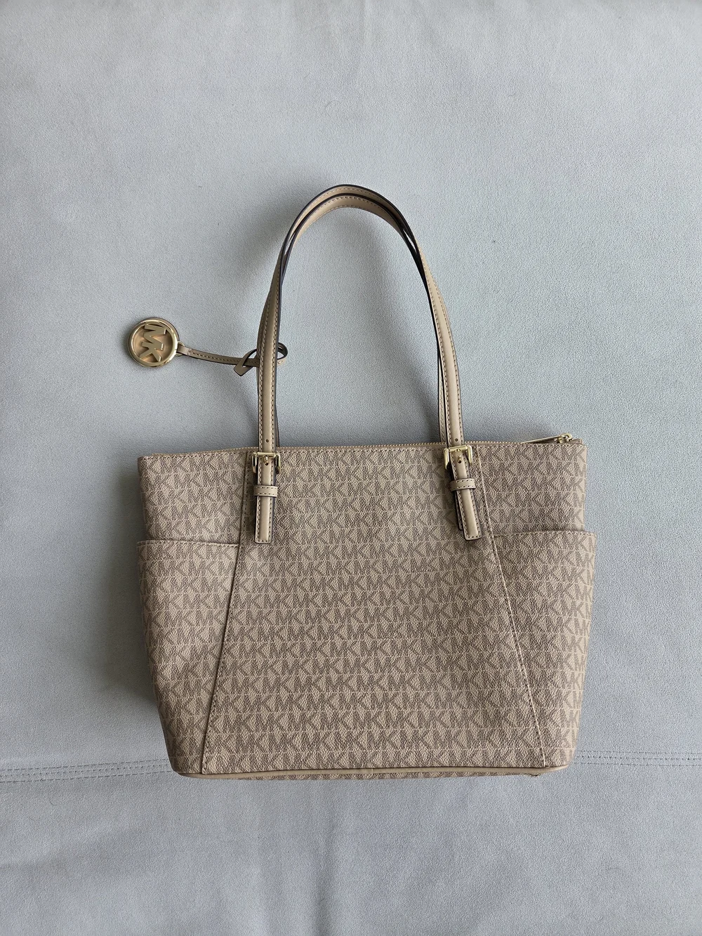 Michael Kors Beige Signature Tote Bag - Picture 2 of 5
